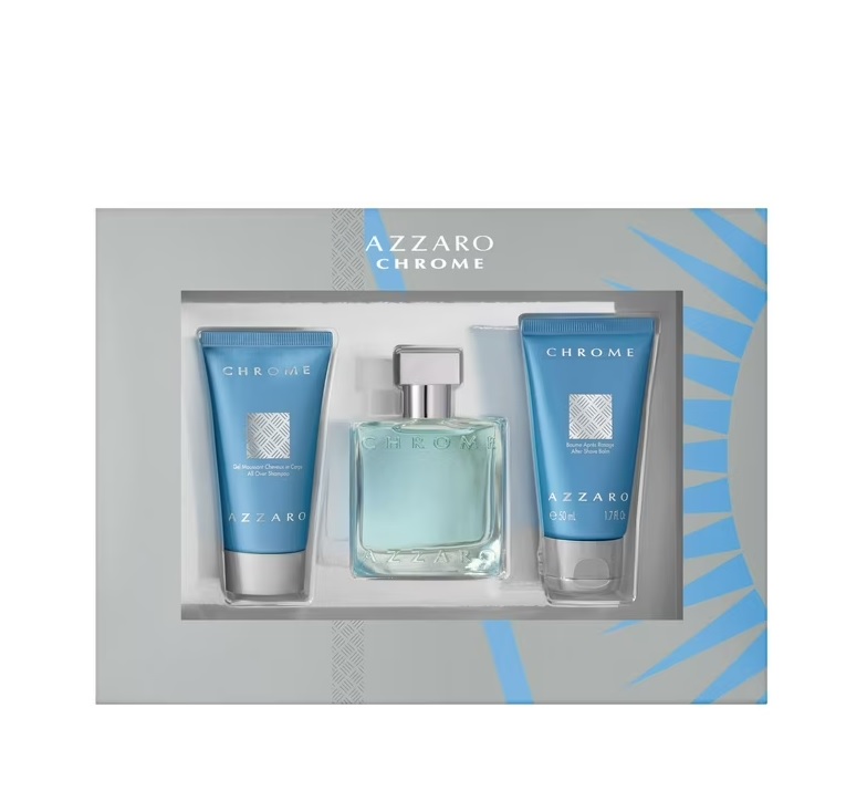 Azzaro Chrome - EdT 100 ml + Hair & Body Shampoo 2 x 75 ml